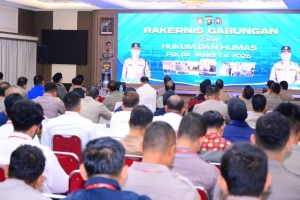 Tingkatkan Profesionalisme, Polda Jambi Gelar Rakernis Gabungan Bidkum dan Bidhumas TA 2026