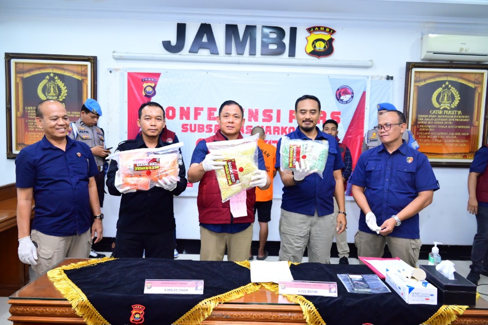 Ditresnarkoba Polda Jambi Ringkus Jaringan Narkoba Internasional