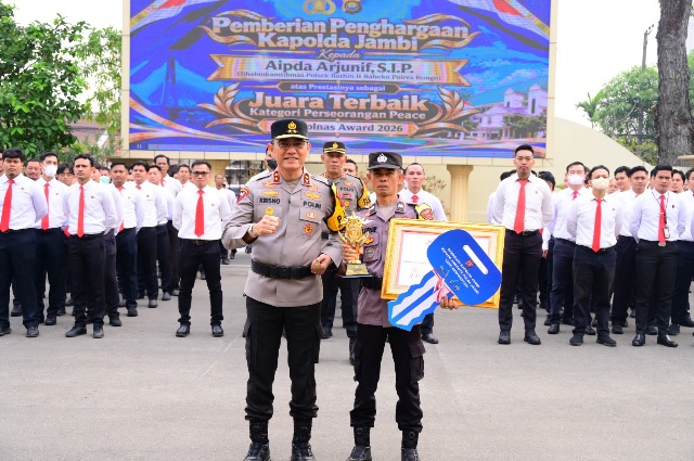 Polda Jambi Beri Penghargaan kepada Aipda Arjunif Peraih Kompolnas Award 2026