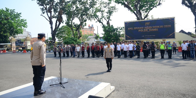 Polda Jambi Gelar Apel Operasi Jaran Siginjai 2026, Tekan Tindak Pidana Curanmor