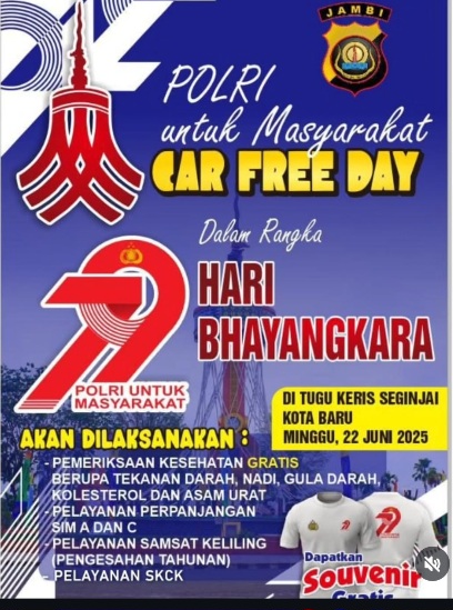 Car Free Day "POLRI Untuk Masyarakat" Sediakan Berbagai Pelayanan Bertabur Souvenir