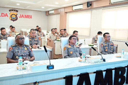 Polda Jambi ikuti pelaksanaan Pembukaan Rakernis Gabungan Divisi Polri, Perkuat Sinergi dan Implementasi Polri Presisi